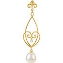 14 KT Yellow Gold 1/10 Carat TW Diamond & South Sea Cultured Pearl 18