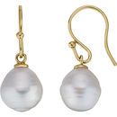 14 KT Yellow Gold 10mm South Sea Cultured Pearl Earrings