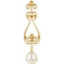 14 KT Yellow Gold 11mm South Sea Cultured Pearl & .05 Carat TW Diamond Pendant