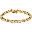 14 Karat Yellow Gold 2 0.40 Carat Diamond Line Bracelet
