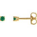 Shop 14 Karat Yellow Gold 2.5mm Round Emerald Earrings