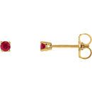 Buy 14 Karat Yellow Gold 2.5mm Round Ruby Earrings