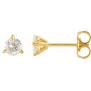 14 KT Yellow Gold 4mm Round Forever Classic Moissanite 3-Prong Stud Earrings