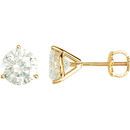 14 KT Yellow Gold 6.5mm Round Forever Classic Moissanite Earring