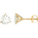 14 KT Yellow Gold 6mm Round Forever Classic Moissanite Earring