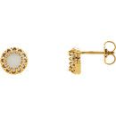 Buy 14 Karat Yellow Gold 6mm Round Opal Earrings