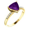 Shop 14 Karat Yellow Gold Amethyst & .08 Carat Diamond Ring