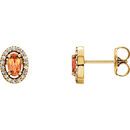 14 Karat Yellow Gold Citrine & 0.10 Carat Diamond Earrings