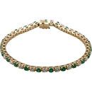 Emerald Bracelet in 14 Karat Yellow Gold Emerald & 20.33 Carat Diamond Bracelet