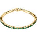 Buy 14 Karat Yellow Gold Emerald Line Bracelet