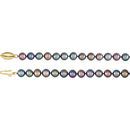 Cultured Akoya Pearl Necklace in 14 Karat Yellow Gold Freshwater Cultured Black Pearl 20