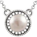 Cultured Freshwater Pearl Necklace in 14 Karat Yellow Gold Freshwater Cultured Pearl 