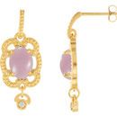 14 KT Yellow Gold Lavender Chalcedony & .03 Carat TW Diamond Earrings