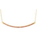 Genuine Sapphire Necklace in 14 Karat Yellow Gold Pink Sapphire Bar 16-18