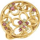 Buy 14 Karat Yellow Gold Pink Tourmaline & Peridot Floral-Inspired Ring Size 7
