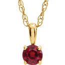 Genuine Ruby Necklace in 14 Karat Yellow Gold Ruby 