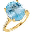 Shop 14 Karat Yellow Gold Sky Blue Topaz & 0.25 Carat Diamond Ring