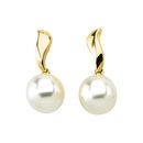 14 KT Yellow Gold South Sea Cultured Pearl Earrings