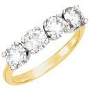 14 KT Yellow Gold & White Forever Classic Moissanite Anniversary Band