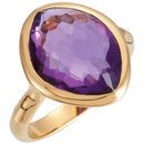 18 KT Vermeil 15x11x6mm Amethyst Ring Size 6 with Box