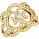Natural Pearl Ring in 18 Karat Yellow Gold Granulated Cultured Seed Pearl Ring