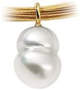 18 KT Yellow South Sea Cultured Pearl Pendant