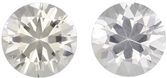 2.05 carats White Sapphire 2 Piece Matched Pair in Round Cut, Very Colorless White, 6.1 mm
