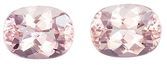 Genuine Pair of Very Pretty Pink Morganite Gemstones, Perfect Match in Oval Cut, 8.0 x 6.0mm Size