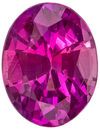 4.7 x 3.7 mm Pink Sapphire Genuine Gemstone in Oval Cut, Intense Pink, 0.34 carats