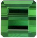 5.08 carats Green Tourmaline Loose Gemstone in Emerald Cut, Rich Grass Green, 9.7 x 9.3 mm