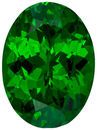 6.9 x 5.1 mm Tsavorite Genuine Gemstone in Oval Cut, Vivid Rich Green, 0.89 carats