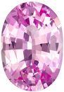 7.6 x 5.4 mm Pink Sapphire Genuine Gemstone in Oval Cut, Vivid Medium Pink, 1.24 carats