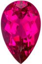 8 x 5.1 mm Rubellite Tourmaline Genuine Gemstone in Pear Cut, Vivid Fuchsia Red, 0.91 carats