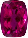 8 x 6 mm Rubellite Tourmaline Genuine Gemstone in Cushion Cut, Fuchsia Red, 1.42 carats