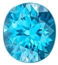 A Beauty Blue Zircon Gemstone, 5.54 carats, Oval Cut, 10.7 x 9.4 mm Size, AfricaGems Certified