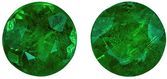 Unique Beauty Green Emerald Genuine Gemstone, 0.46 carats, Round Shape, 4 mm Matching Pair