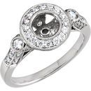 Absolutely Gorgeous Halo Style Preset Ring Base With 9/10ctw in 14kt White Gold