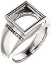 Accented Bezel Set Solitaire Men's Ring Mounting for Square Gemstone Size 4mm to 10mm