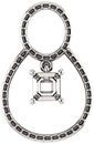 Articulated Dangle Accented Soiltaire Pendant Mounting for Asscher Gemstone Size 5mm to 10mm