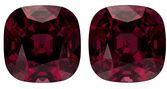 Authentic Rich Rhodolite Gemstones, Cushion Cut, 16.06 carats, 10.5 x 10.5 mm Matching Pair, AfricaGems Certified - Truly Stunning