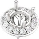 Beautiful 1/4ctw Diamond Accented Halo Partially Set Peg Jewelry Finding for 5.80mm Round Gemstone  14kt White Gold