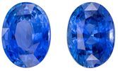 Beautiful Blue Sapphire Gemstone Pair 2.68 carats, Oval Cut, 7.5 x 5.5 mm, with AfricaGems Certificate