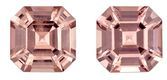 Beautiful Earring Gems Rose Garnet Gemstones 2.73 carats, Emerald Cut, 6.5 mm, with AfricaGems Certificate