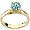 Fine Low Price on Deep Blue 1 carat 6.5mm Aquamarine Gemstone Woven Prong Solitaire Engagement Ring - Bezel Set Diamond Accents
