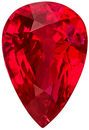 Beautiful Ruby Genuine Loose Gemstone in Pear Cut, 0.51 carats, Rich Pure Red, 5.9 x 4 mm