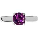 Fine Timeless 4-Prong 4.80 mm Round Solitaire Genuine 0.55 ct Alexandrite Engagement Ring with Diamond Accents