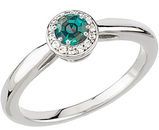 Best Value Real Brazilian Round Cut Color Change GEM 4.0mm Alexandrite & Diamond Engagement Ring in 14 kt White Gold