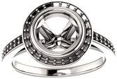 Bezel Set Halo Ring Mounting for Round Gemstone Size 5.20mmmm to 12mm