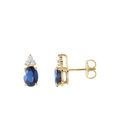 Blue Sapphire & Diamond Accented Earrings