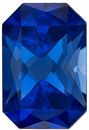 Fiery Loose Blue Sapphire Gemstone in Radiant Cut, 0.64 carats, Medium Rich Blue, 6 x 4 mm